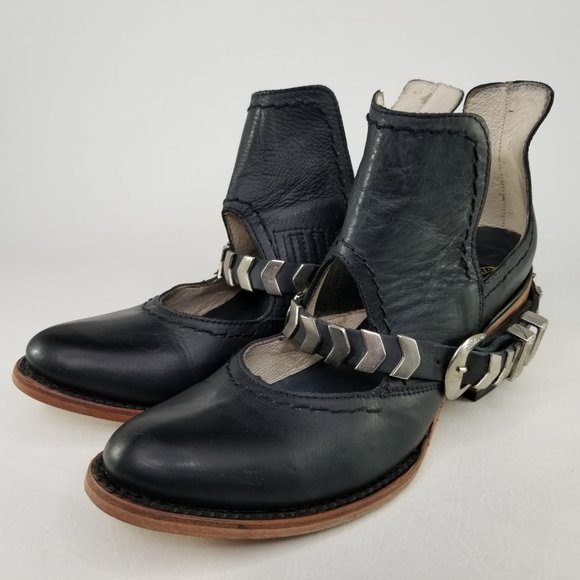 Freebird By Steven Blade Ankle Booties 8 Navy Blue - Picture 2 of 8